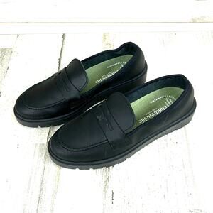 Childrenchic Kids 4 Black Leather Treated Slip-On No Slip School Loafers NEW